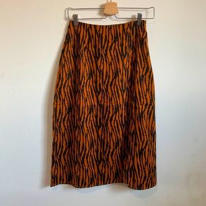 Tiger print midi skirt